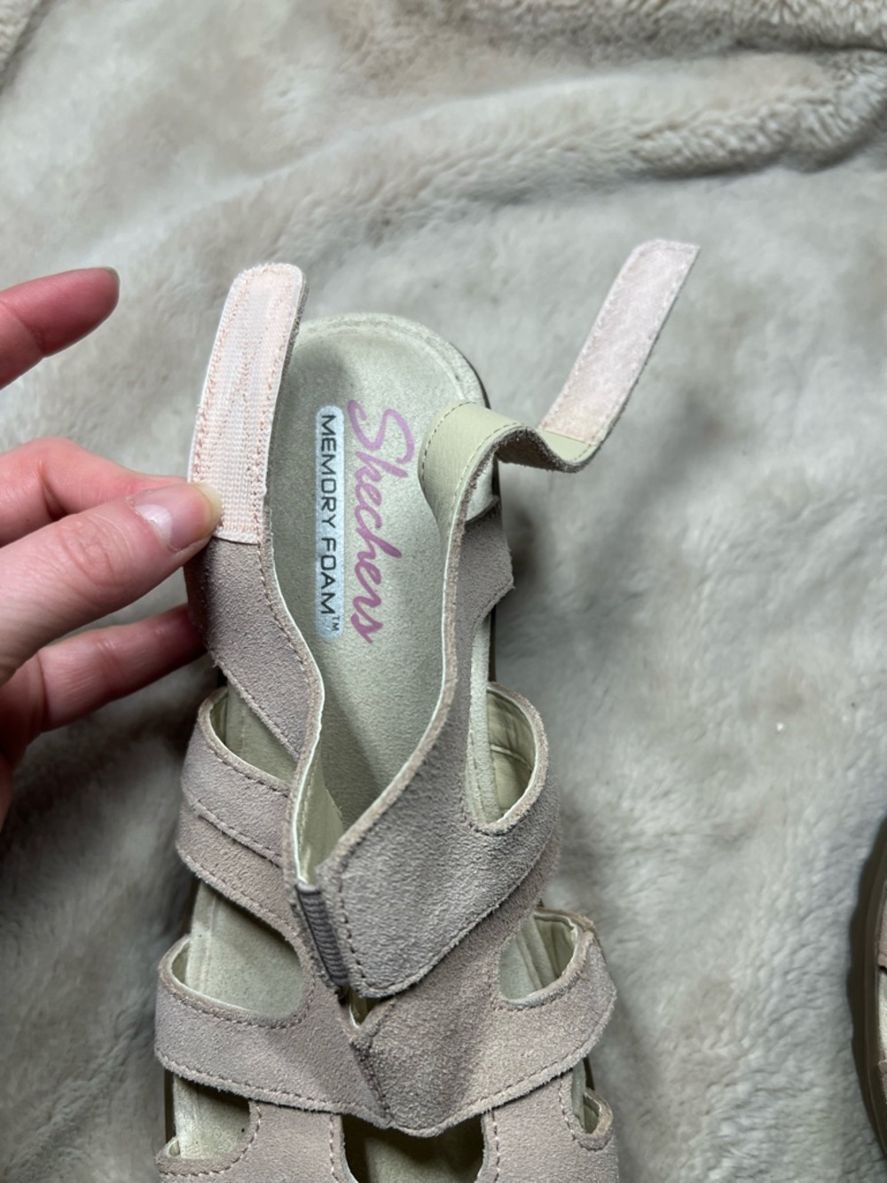 Skechers wedge memory foam wedge sandal size 7.5 - Picture 4 of 6